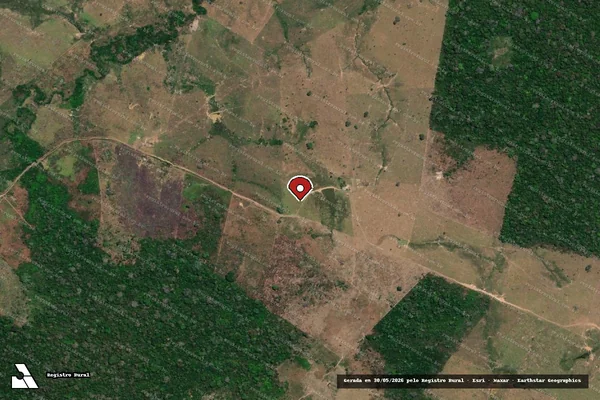 Imagem de satélite de Infração da Flora em Uruguaiana - RS (marcador da localização)
