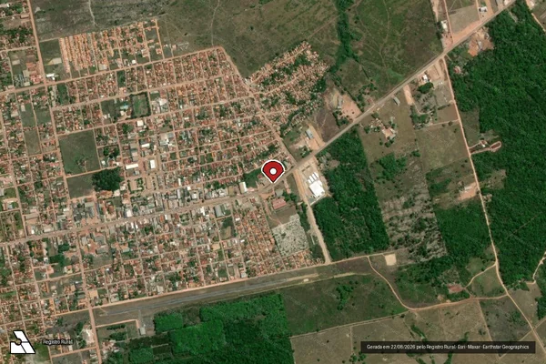 Imagem de satélite de Infração Ambiental em Tomé-Açu - PA (marcador da localização)