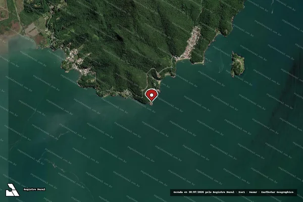 Imagem de satélite de Infração Ambiental em Criciúma - SC (marcador da localização)