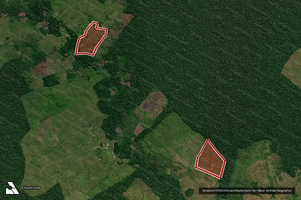 Imagem de satélite — Embargo IBAMA — Infração Ambiental — Ipixuna/AM