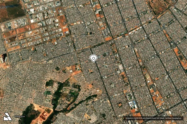 Imagem de satélite de Infração Ambiental em Brasília - DF (marcador da localização)