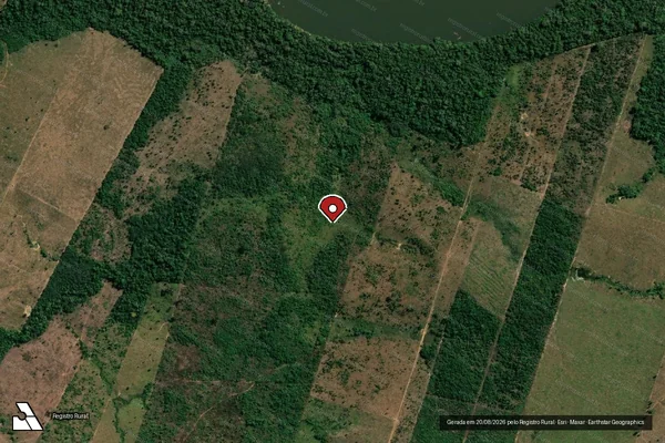 Imagem de satélite de Infração da Flora em Colniza - MT (marcador da localização)