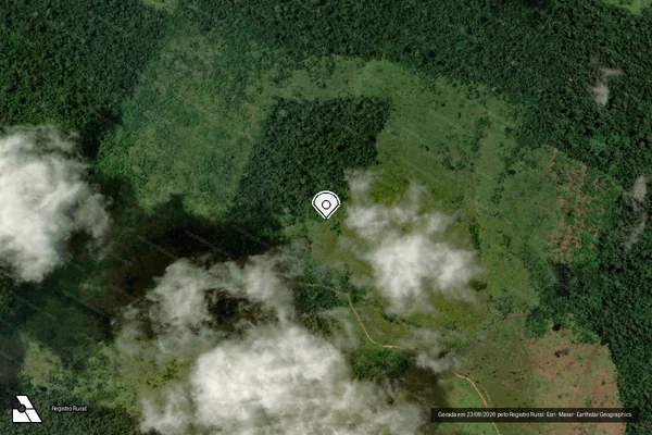 Imagem de satélite de Infração Ambiental em São Félix do Xingu - PA (marcador da localização)