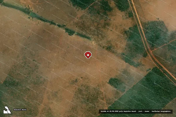 Imagem de satélite de Infração Ambiental em São Félix do Araguaia - MT (marcador da localização)