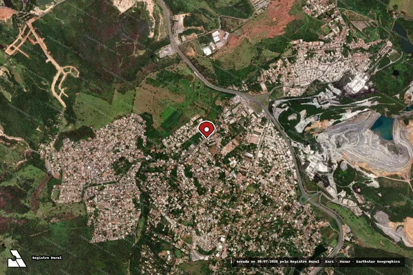 Imagem de satélite de Infração Ambiental em São José da Lapa - MG (marcador da localização)