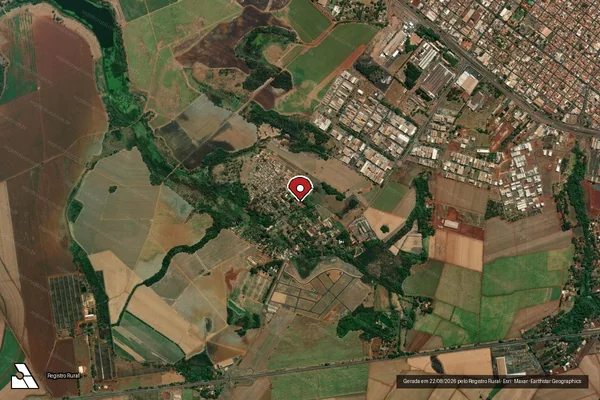 Imagem de satélite de Infração da Fauna em Sertãozinho - SP (marcador da localização)