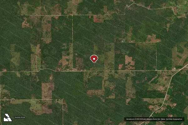 Imagem de satélite de Infração da Flora em Corumbá - MS (marcador da localização)