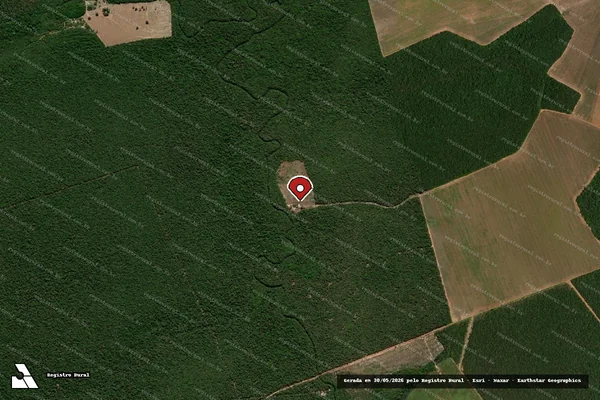 Imagem de satélite de Infração Ambiental em São José do Rio Claro - MT (marcador da localização)