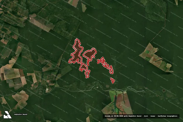 Imagem de satélite — Embargo IBAMA — Infração da Flora - Marcelândia/MT