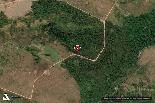 Imagem de satélite de Infração Ambiental em São Félix do Xingu - PA (marcador da localização)