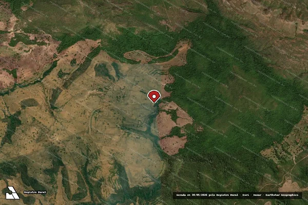 Imagem de satélite de Infração da Flora em Barra do Garças - MT (marcador da localização)