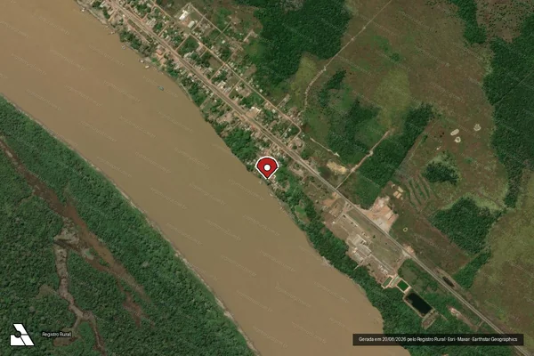 Imagem de satélite de Infração Ambiental em Porto Velho - RO (marcador da localização)