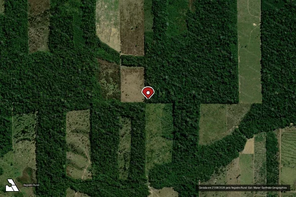 Imagem de satélite de Infração da Flora em Machadinho D'Oeste - RO (marcador da localização)