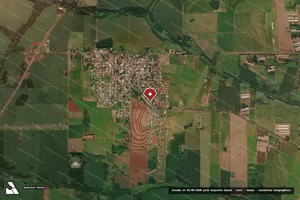Imagem de satélite de Infração Ambiental em Iguaraçu - PR (marcador da localização)