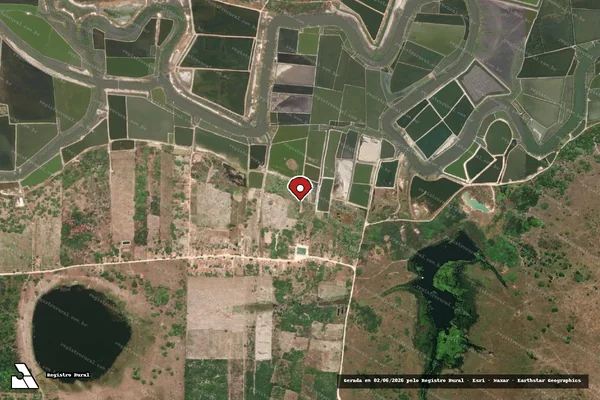 Imagem de satélite de Infração da Flora em Fortim - CE (marcador da localização)