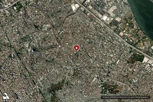 Imagem de satélite de Infração Ambiental em Rio de Janeiro - RJ (marcador da localização)