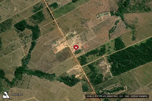 Imagem de satélite de Infração de Licenciamento(Não Classificada-Móvel) em Colniza - MT (marcador da localização)