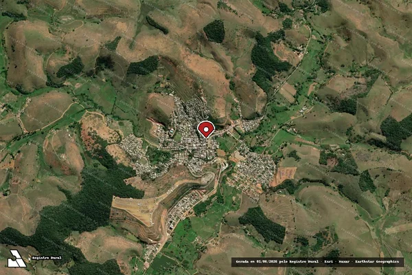 Imagem de satélite de Infração da Fauna em Muriaé - MG (marcador da localização)