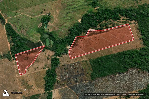 Imagem de satélite — Embargo IBAMA — Infração da Flora - Carlinda/MT