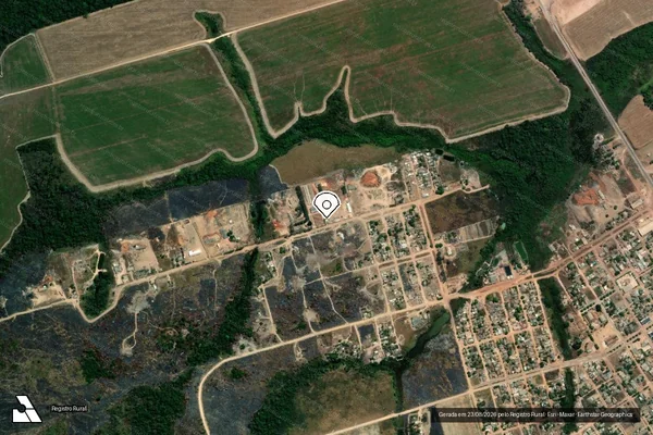 Imagem de satélite de Infração da Flora em Altamira - PA (marcador da localização)
