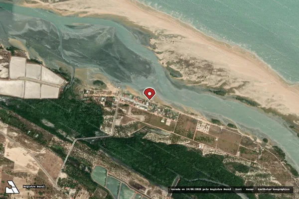 Imagem de satélite de Infração Ambiental em Itarema - CE (marcador da localização)