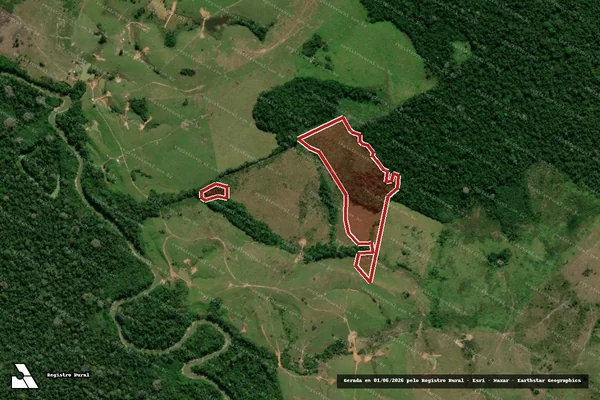 Imagem de satélite de Infração da Flora em Porto Walter - AC