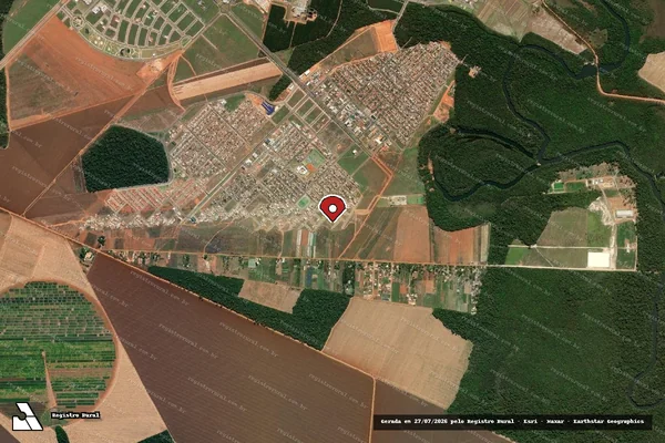Imagem de satélite de Infração Ambiental em Lucas do Rio Verde - MT (marcador da localização)