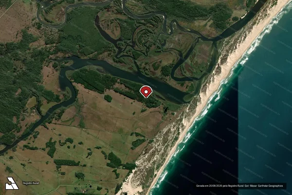 Imagem de satélite de Infração da Flora em Florianópolis - SC (marcador da localização)