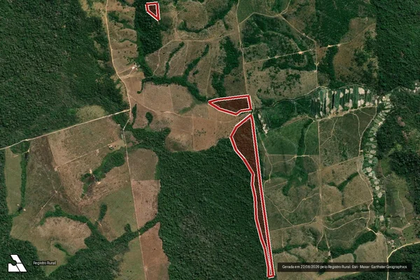 Imagem de satélite de Infração da Flora em Santarém - PA