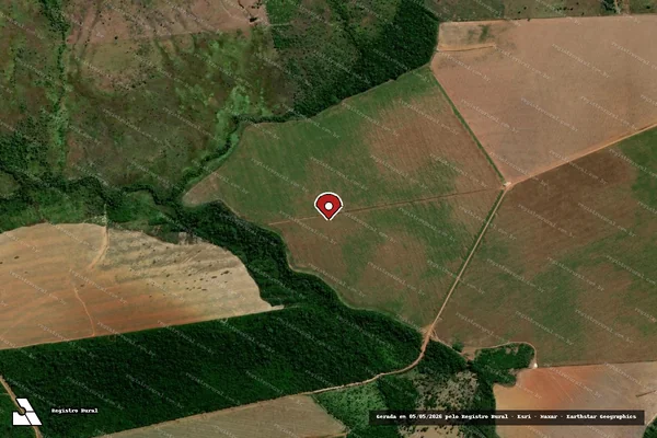 Imagem de satélite de Infração Ambiental em Peixoto de Azevedo - MT (marcador da localização)