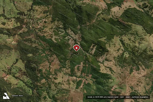 Imagem de satélite de Infração Ambiental em Leopoldo de Bulhões - GO (marcador da localização)