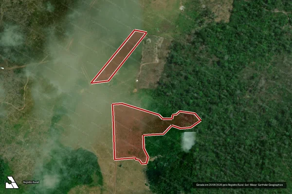 Imagem de satélite de Infração da Flora em Caracaraí - RR