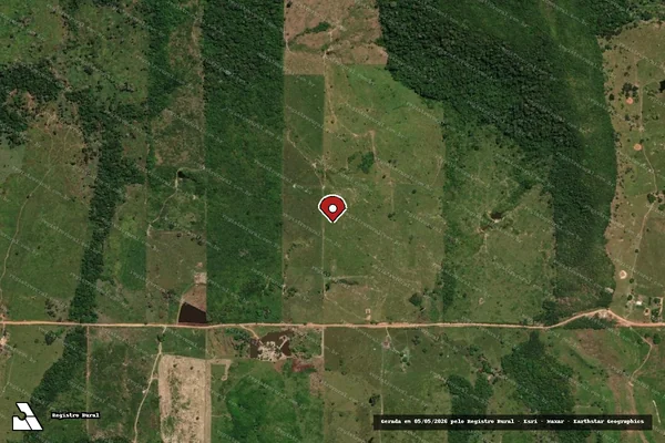 Imagem de satélite de Infração Ambiental em Ji-Paraná - RO (marcador da localização)
