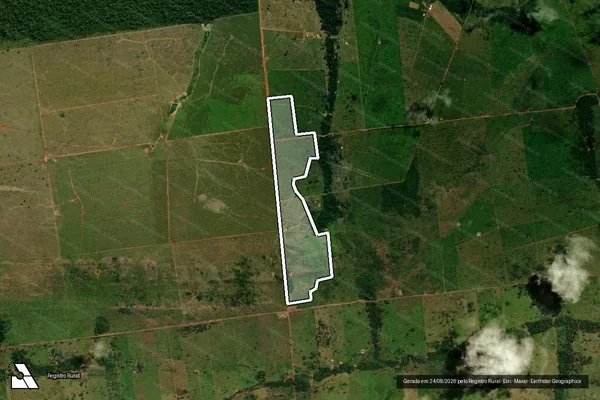 Imagem de satélite de Infração da Flora em Juína - MT