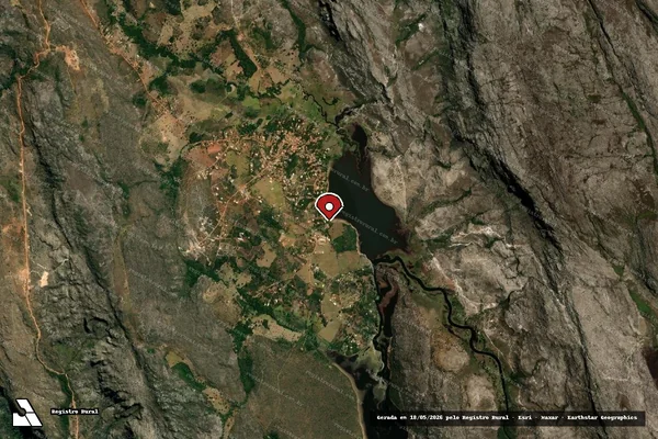 Imagem de satélite de Infração Ambiental em Santana do Riacho - MG (marcador da localização)