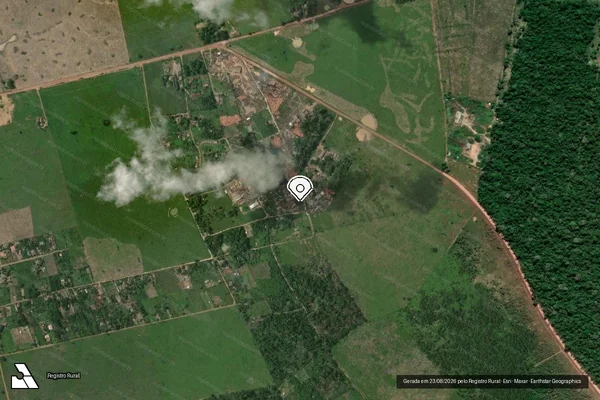 Imagem de satélite de Infração referente a Qualidade Ambiental em Senador José Porfírio - PA (marcador da localização)