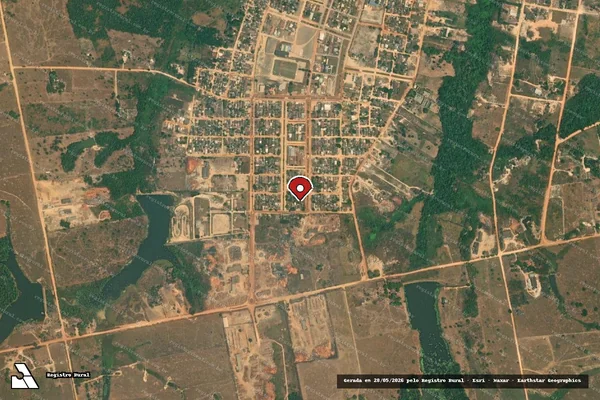Imagem de satélite de Infração Ambiental em Apiacás - MT (marcador da localização)