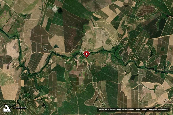 Imagem de satélite de Infração Ambiental em Rio Bananal - ES (marcador da localização)