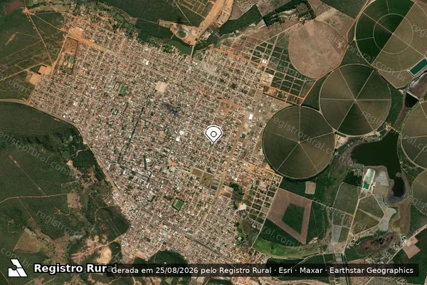 Imagem de satélite de Infração Ambiental em Taiobeiras - MG (marcador da localização)