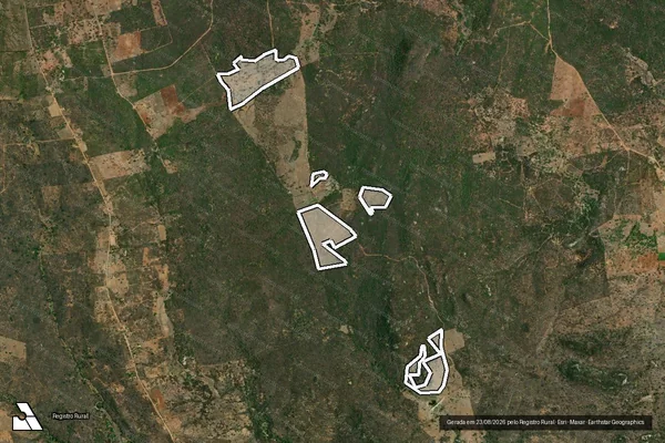 Imagem de satélite — Embargo IBAMA — Infração da Flora — Monteiro/PB