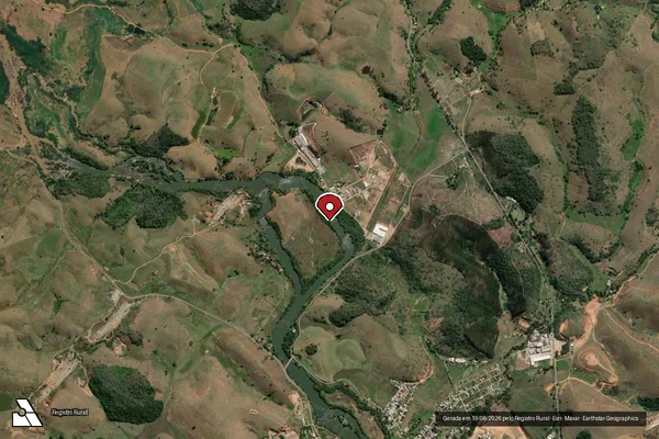 Imagem de satélite de Infração Ambiental em Santo Antônio de Pádua - RJ (marcador da localização)