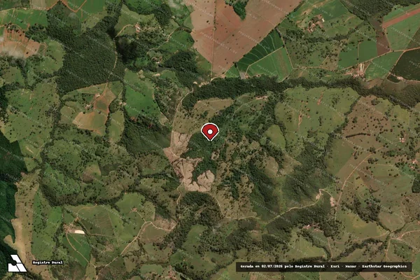 Imagem de satélite de Infração da Flora em Rio Paranaíba - MG (marcador da localização)