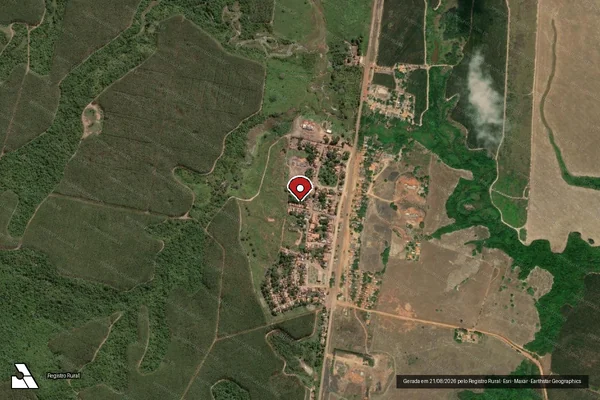 Imagem de satélite de Infração Ambiental em Belém - PA (marcador da localização)