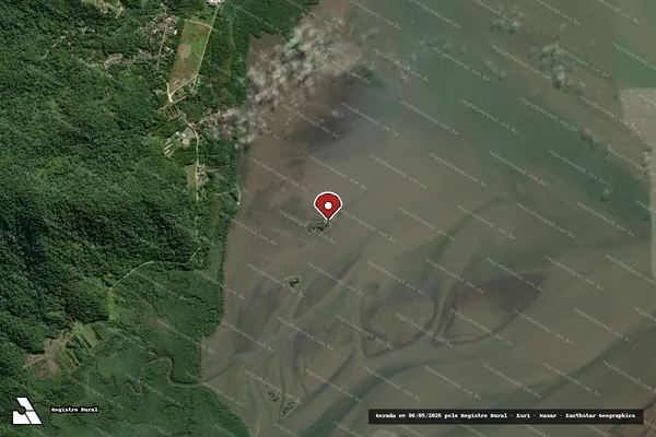 Imagem de satélite de Infração da Flora em Paranaguá - PR (marcador da localização)