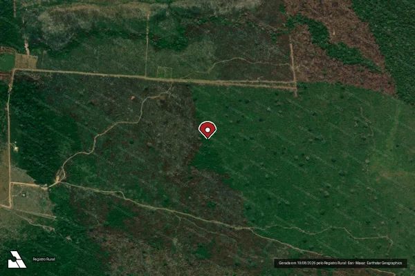 Imagem de satélite de Infração da Flora em Lábrea - AM (marcador da localização)