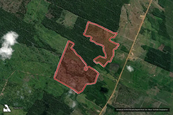 Imagem de satélite de Infração da Flora em Tapauá - AM