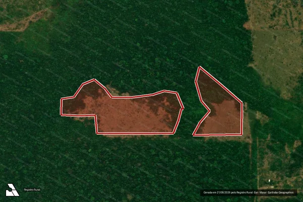 Imagem de satélite de Infração da Flora em Guajará-Mirim - RO