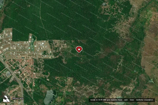 Imagem de satélite de Infração Ambiental em Caucaia - CE (marcador da localização)