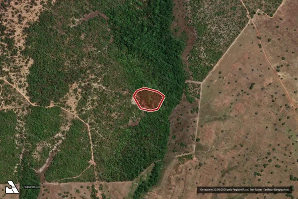 Imagem de satélite de Infração da Flora em Dois Irmãos do Tocantins - TO