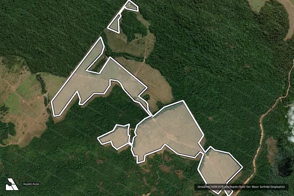 Imagem de satélite — Embargo IBAMA — Desmatamento - Alta Floresta/MT